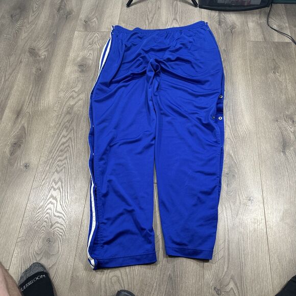 Vintage Adidas Breakaway Pants Royal Blue Basketball Warm Up Y2K 3 Stripe Medium - Picture 6 of 6